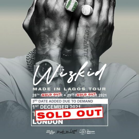 Wizkid Sold Out O2 Arena tickets in 2 minutes