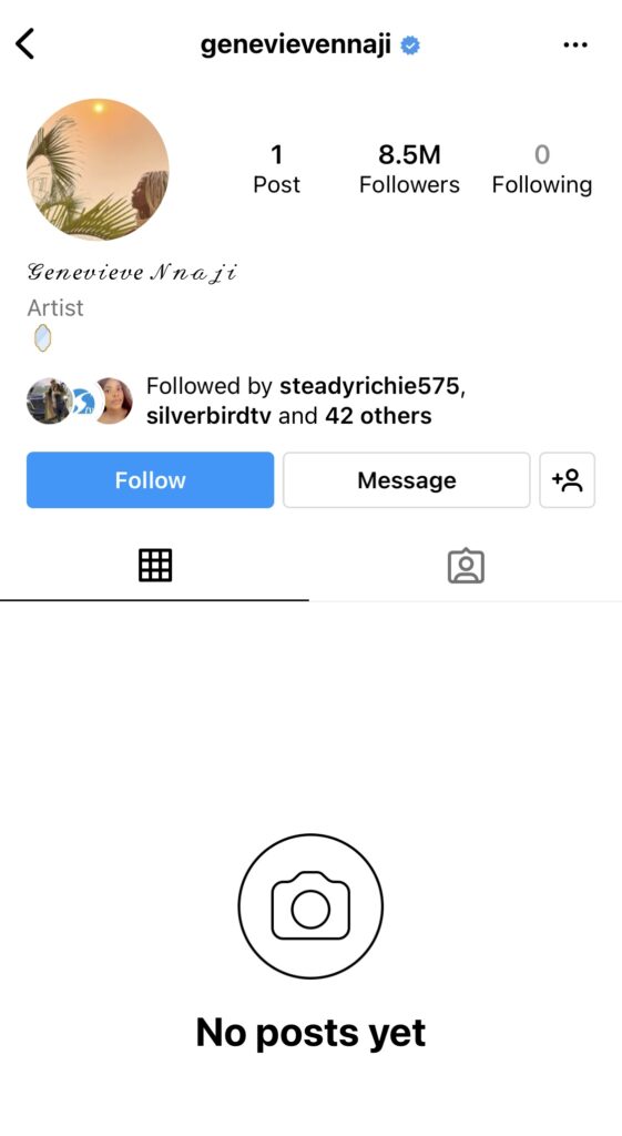Actress Genevieve Nnaji deletes all Instagram posts