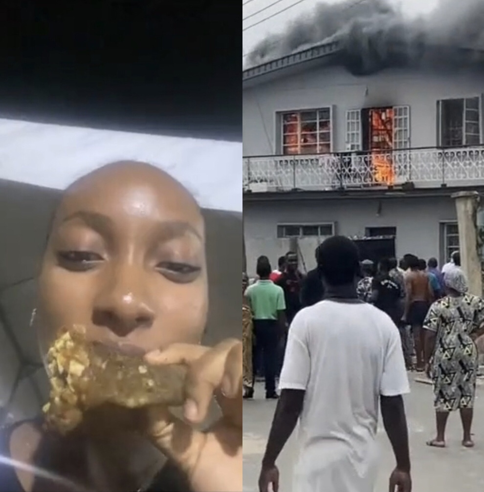 Lady returns from Sallah to find her house and car on fire 